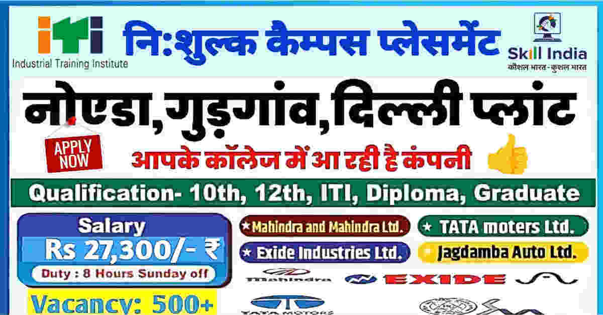 04 Company’s ITI Campus Placement 2024 | ITI Pass out | ITI Campus Placement at Shri Krishna Pvt ITI, U.P | ITI Jobs 2024 | ITI Campus Placement 2024