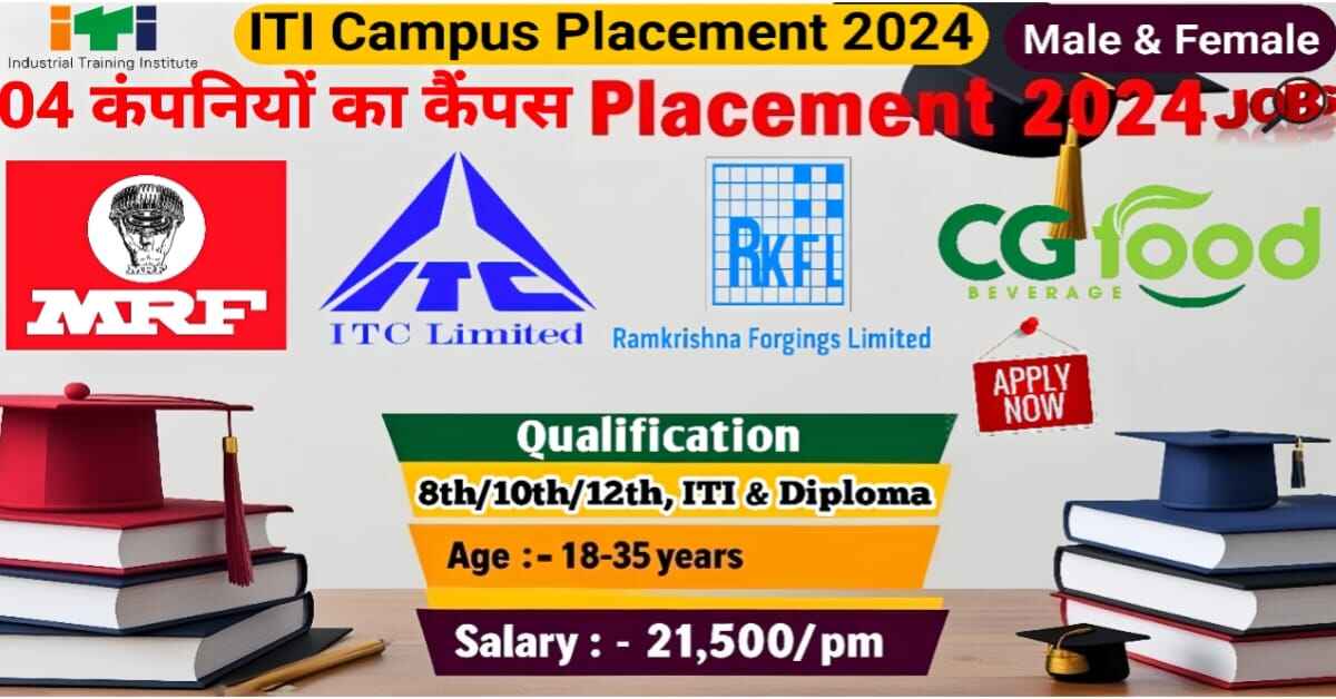 MRF Tyres & 03 Other Company’s Campus Placement 2024 | Trainee | 10th, 12th, ITI, Diploma Pass | ITI Campus Placement 2024 | Diploma Job Vacancy 2024 | MRF Limited Company Job Vacancy 2024 Details